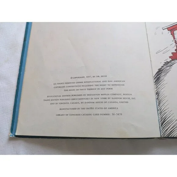 The Cat in the Hat by Dr. Seuss - FIRST EDITION THIRD PRINTING 1957 1st Vintage